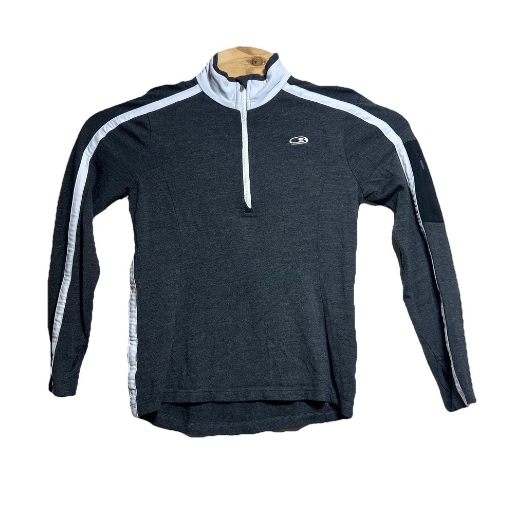 Icebreaker Women's Small 100% Merino Wool Quarter Zip Sweater‎ Base Layer Gray